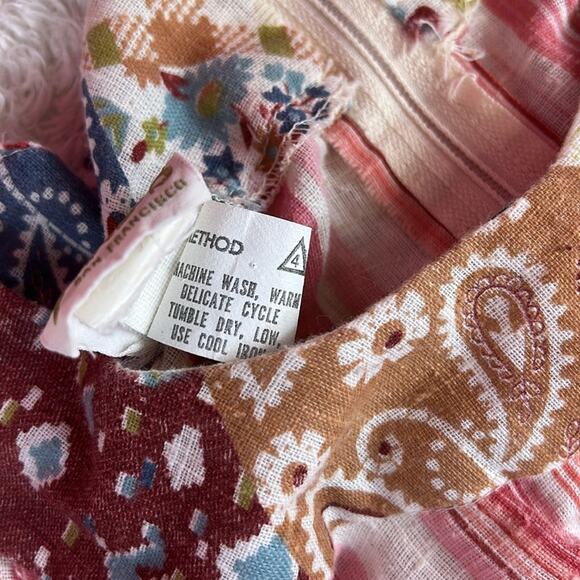 Vintage 70s this is Yours peppermint stripe patchwork boho tiered maxi dress, 9 - Picture 10 of 11